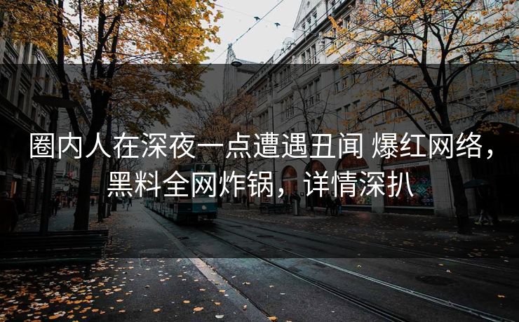圈内人在深夜一点遭遇丑闻 爆红网络,黑料全网炸锅,详情深扒