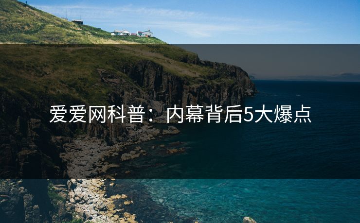 爱爱网科普:内幕背后5大爆点
