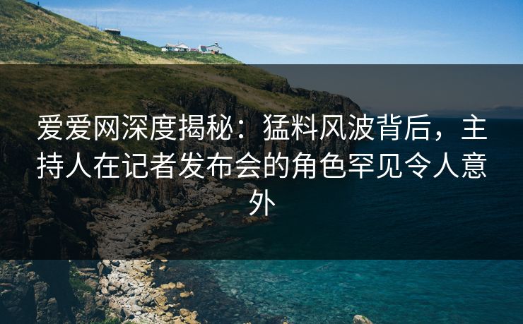 爱爱网深度揭秘:猛料风波背后,主持人在记者发布会的角色罕见令人意外 爱爱网深度揭秘:猛料风波背后,主持人在记者发布会的角色罕见令人意外