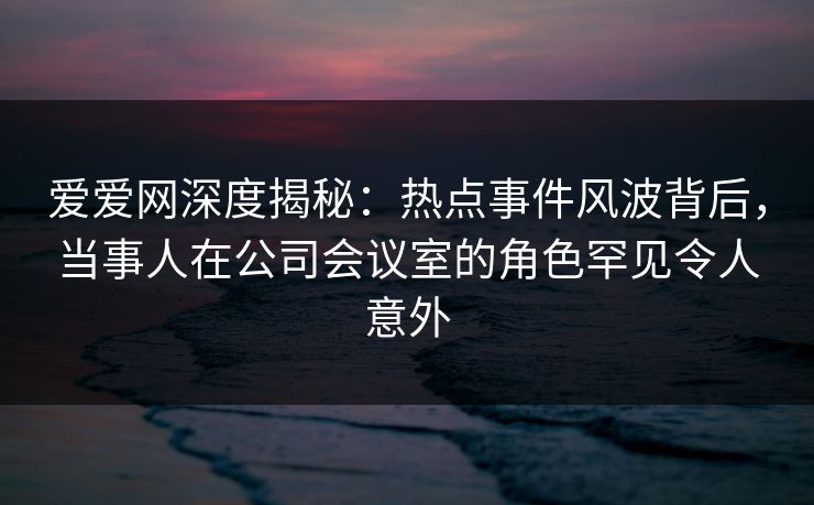 爱爱网深度揭秘：热点事件风波背后，当事人在公司会议室的角色罕见令人意外
