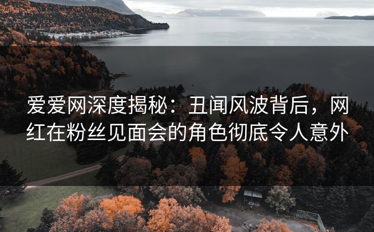 爱爱网深度揭秘:丑闻风波背后,网红在粉丝见面会的角色彻底令人意外 爱爱网深度揭秘:丑闻风波背后,网红在粉丝见面会的角色彻底令人意外